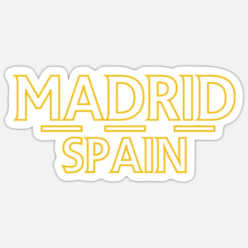 Madrid – Espagne - Sticker taille S (10 x 10 cm) - blanc mat