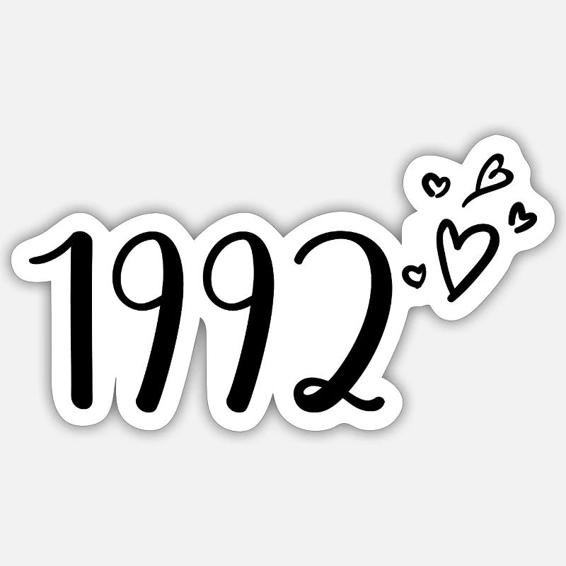 1992 - Sticker taille S (10 x 10 cm) - blanc mat