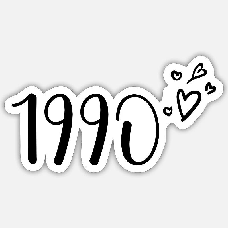 1990 - Sticker taille S (10 x 10 cm) - blanc mat