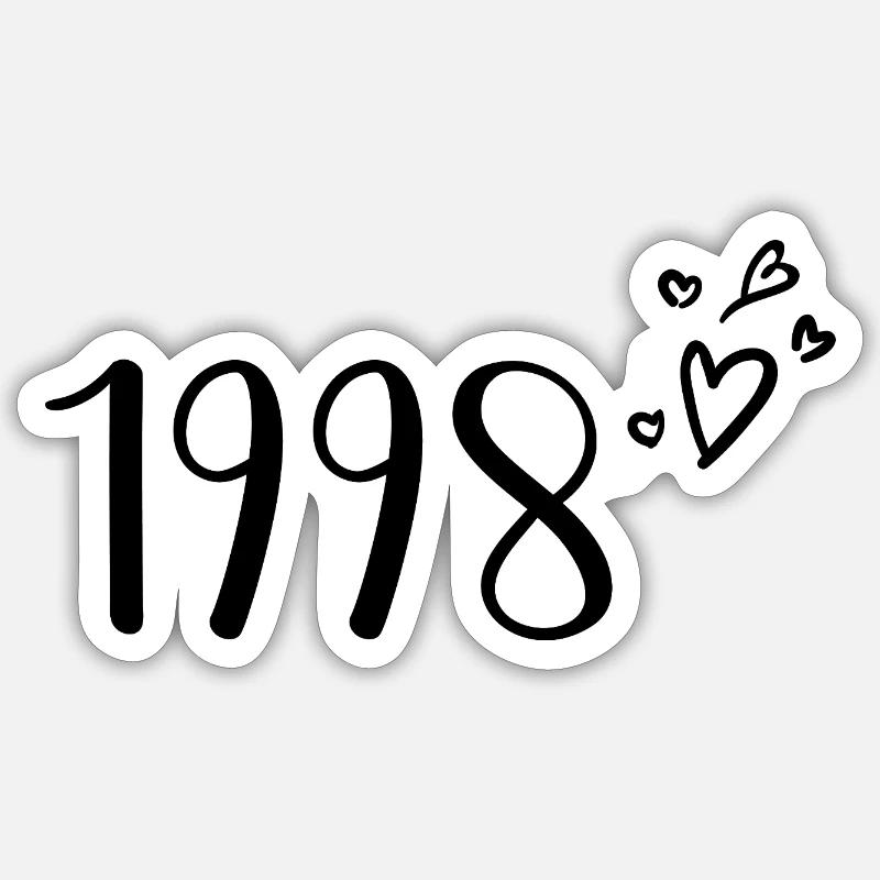 1998 - Sticker taille S (10 x 10 cm) - blanc mat