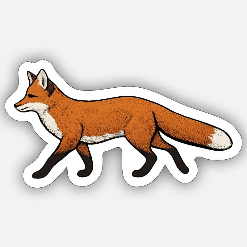 Fuchs - Sticker Größe S (10 x 10 cm) - Mattweiß