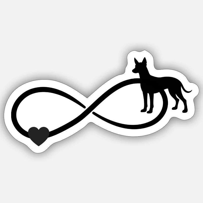 Xoloitzcuintle Infinity Sticker size S (10 x 10 cm)