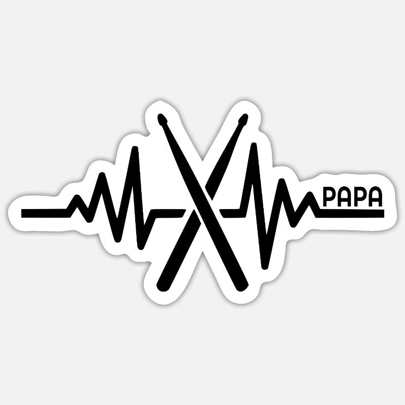 Dad Drummer - Sticker size S (10 x 10 cm) - white matte