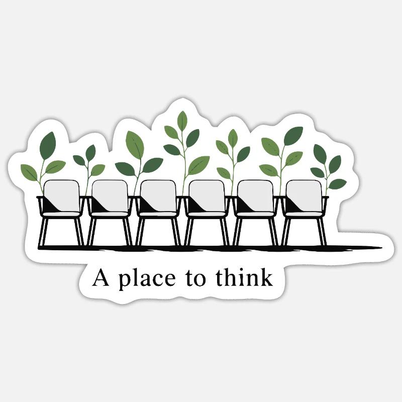 Chaises Verdant Thinkspace - Sticker taille S (10 x 10 cm) - blanc mat