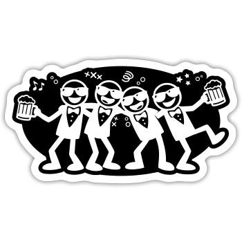 Groom Friends Group Beer - Sticker size S (10 x 10 cm) - white matte - Front