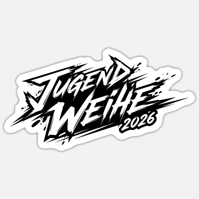 Jugendweihe 2026 - Sticker Größe S (10 x 10 cm) - Mattweiß
