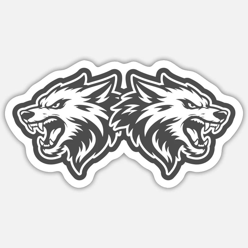 Wolf Kopf Team - Sticker Größe S (10 x 10 cm) - Mattweiß
