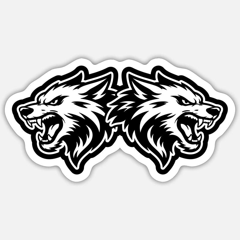 Wolf Rudel - Sticker Größe S (10 x 10 cm) - Mattweiß