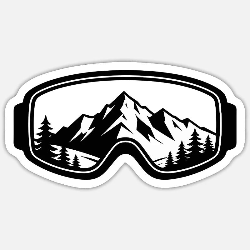 Snow Summit Silhouette - Ski Goggles - Sticker size S (10 x 10 cm) - white matte