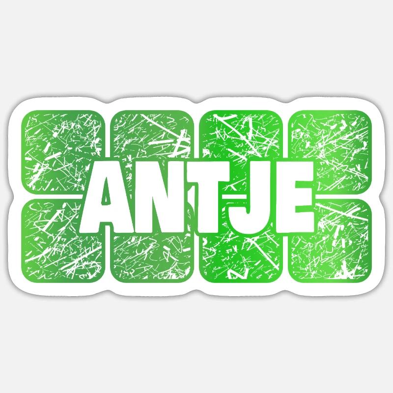 Antje - Sticker taille S (10 x 10 cm) - blanc mat