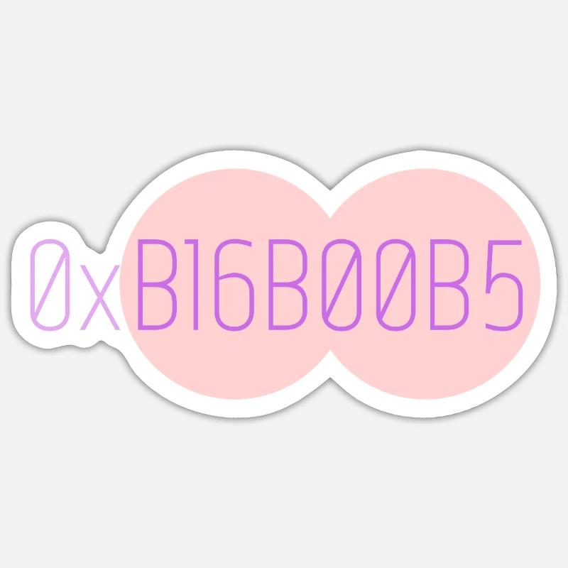 0xB16B00B5 Leetspeak - Sticker taille S (10 x 10 cm) - blanc mat