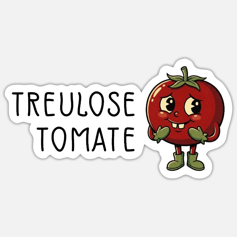 Tomate infidèle - Sticker taille S (10 x 10 cm) - blanc mat