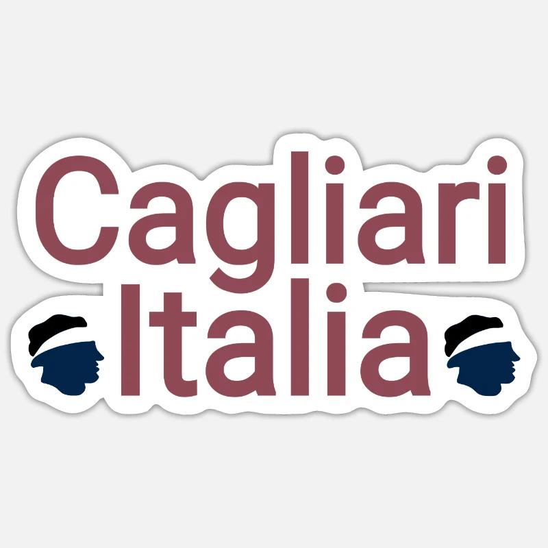 Cagliari - Sticker taille S (10 x 10 cm) - blanc mat