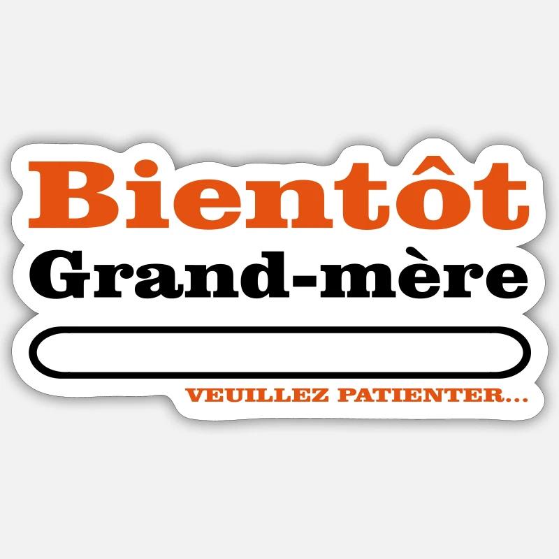 bientôt grand mère  - Sticker taille S (10 x 10 cm) - blanc mat