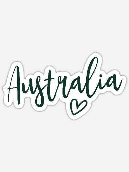Australien Herz Frauenliebe Australien - Sticker Größe S (10 x 10 cm) - Mattweiß
