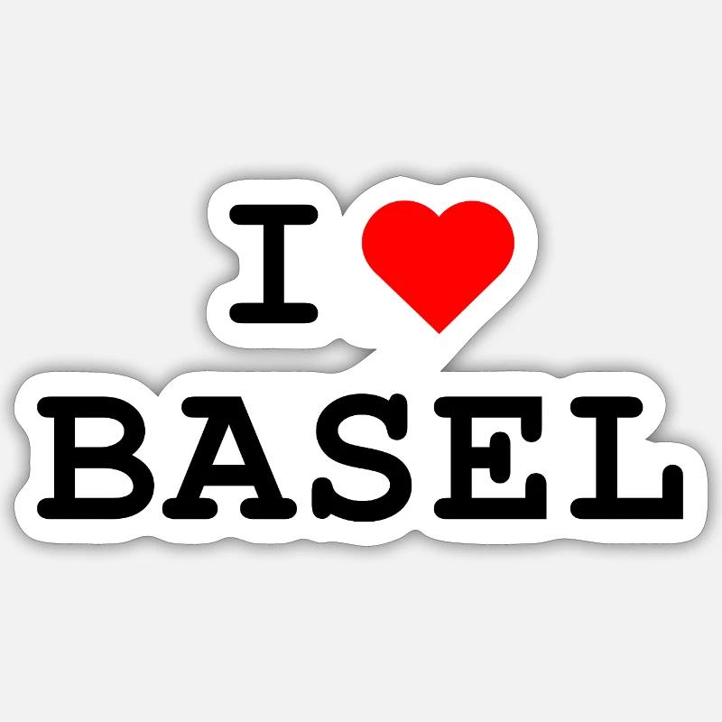 J’adore Bâle - Ich liebe Basel Sticker taille S (10 x 10 cm)