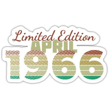 60. Geburtstag Limited Edition (SCR) 04/1966 - Sticker Größe S (10 x 10 cm) - Mattweiß - Vorne