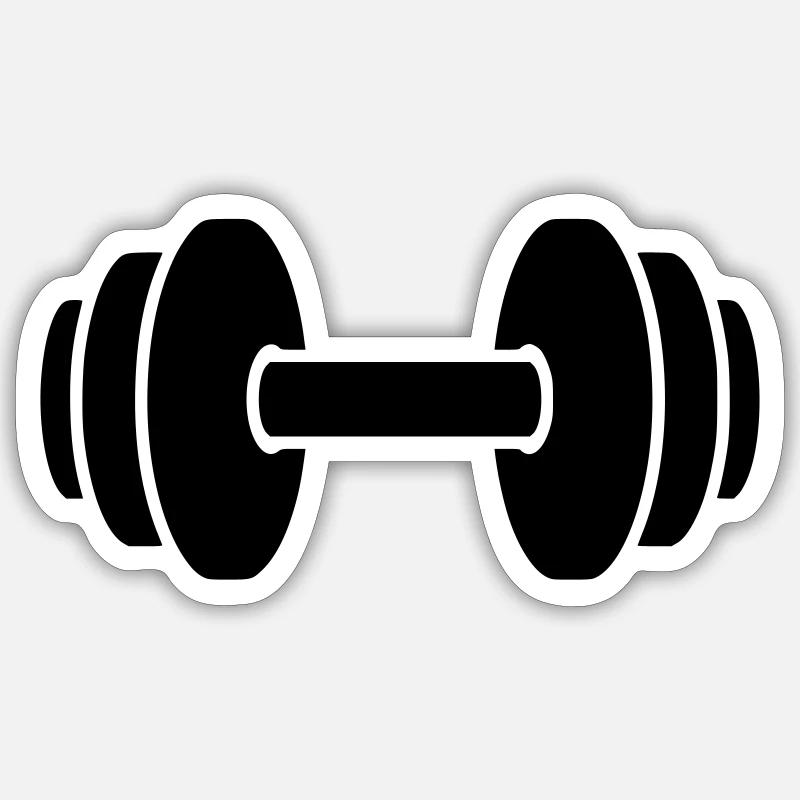 Haltérophilie - Sticker taille S (10 x 10 cm) - blanc mat