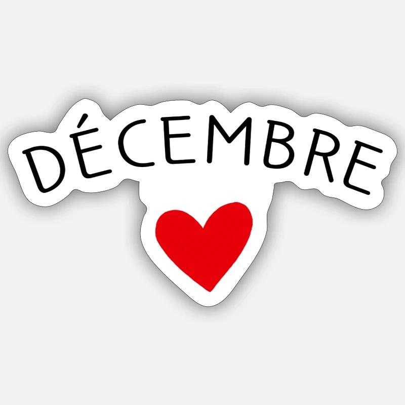 Future maman Décembre – Bébé en route ❤️ - Sticker taille S (10 x 10 cm) - blanc mat