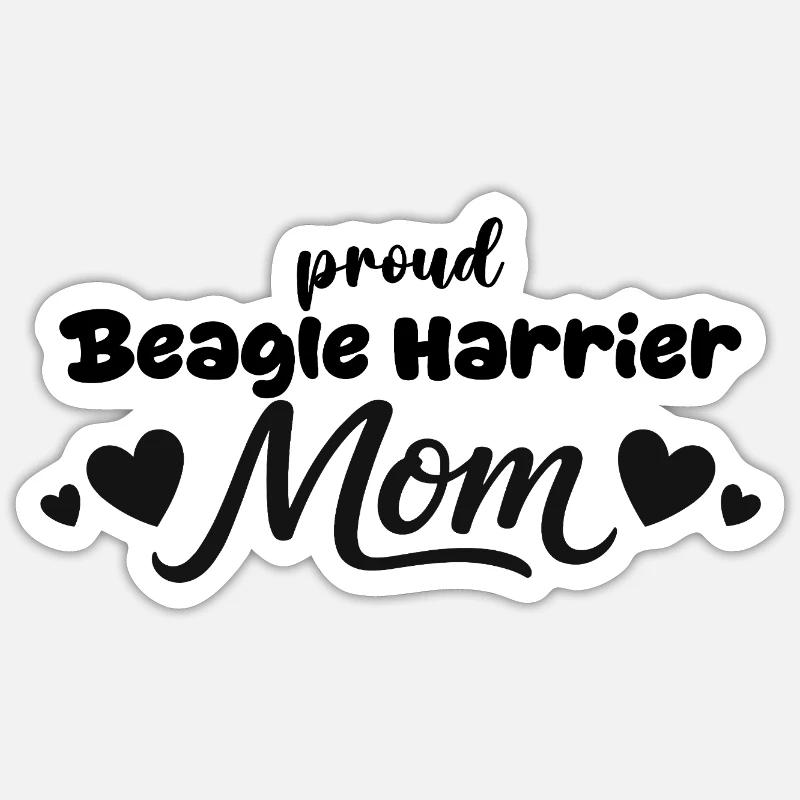 Stolze Beagle Harrier Mutter, Beagle-harrier - Sticker Größe S (10 x 10 cm) - Mattweiß
