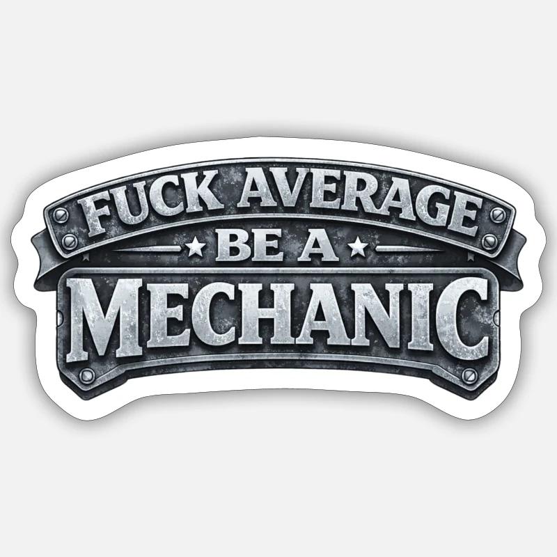 Mécanicien fier – Passion & Compétence - Sticker taille S (10 x 10 cm) - blanc mat