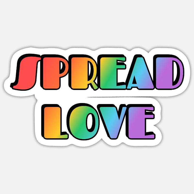 Spread Love Rainbow Typography - Sticker size S (10 x 10 cm) - white matte