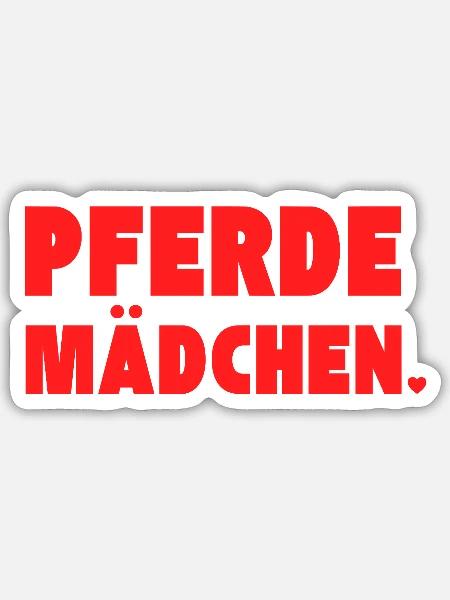 Pferdemädchen – Perfektes Geschenk für Pferdefans - Sticker Größe S (10 x 10 cm) - Mattweiß