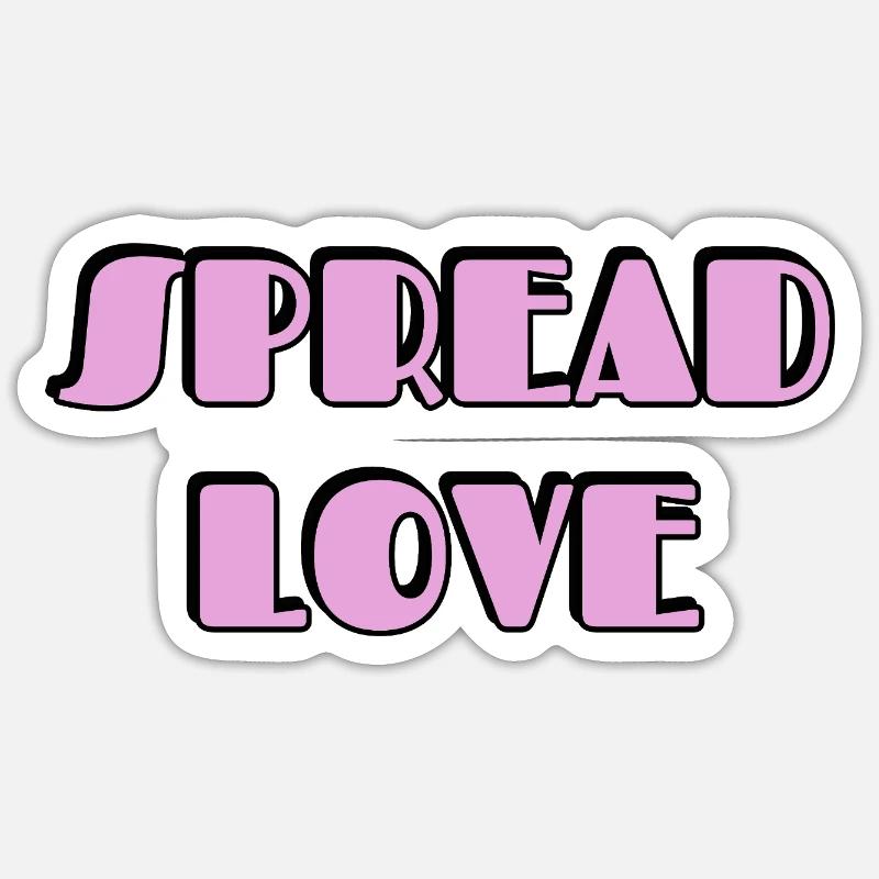 Typographie Spread Love - Sticker taille S (10 x 10 cm) - blanc mat