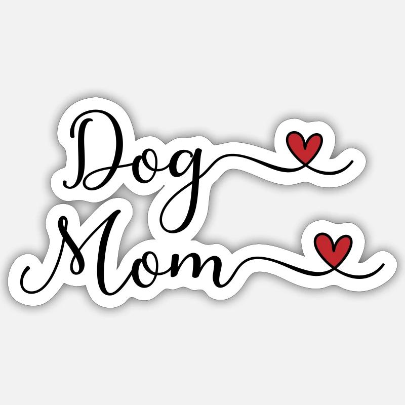 Chiens Maman - Sticker taille S (10 x 10 cm) - blanc mat