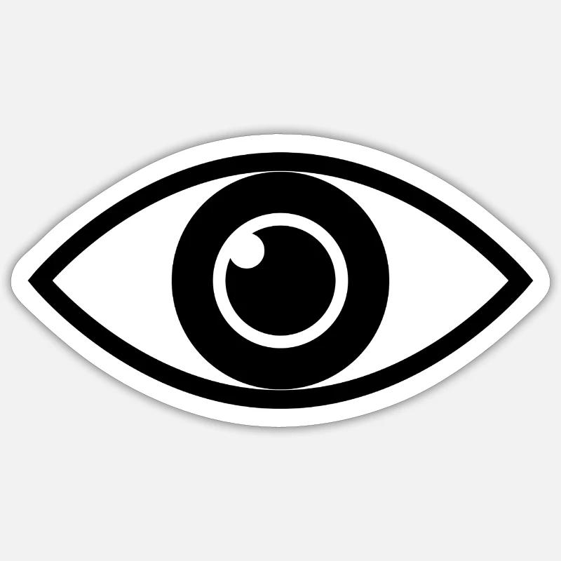 Oeil - Sticker taille S (10 x 10 cm) - blanc mat