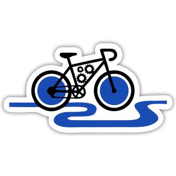 Moteur à engrenages moderne pour vélo électrique - Sticker taille S (10 x 10 cm) - blanc mat - Devant