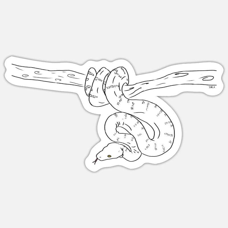 Snake (b&w) - Sticker Größe S (10 x 10 cm) - Mattweiß