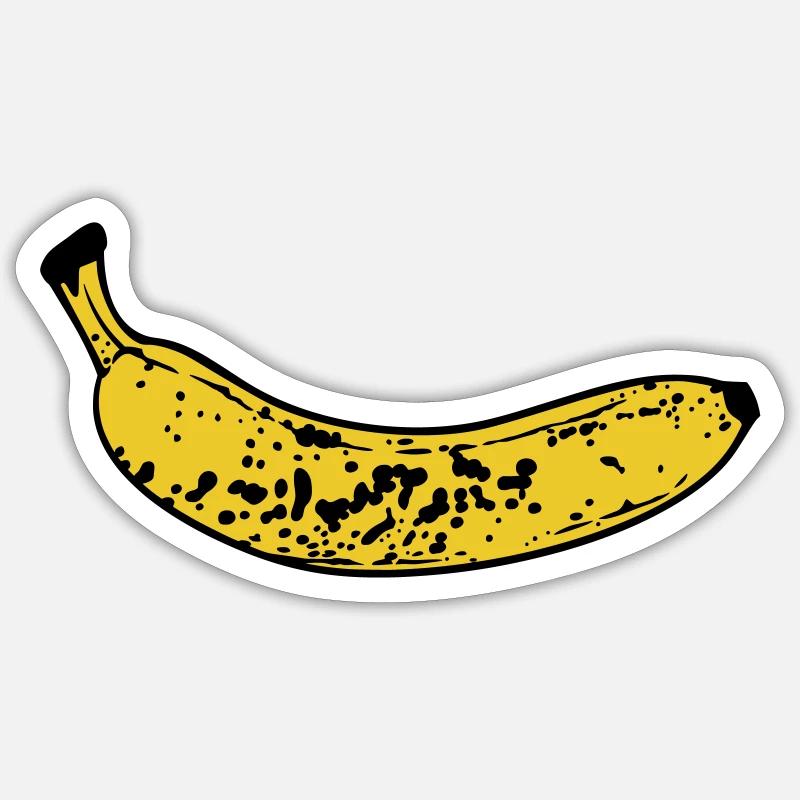 Banane - Sticker taille S (10 x 10 cm) - blanc mat