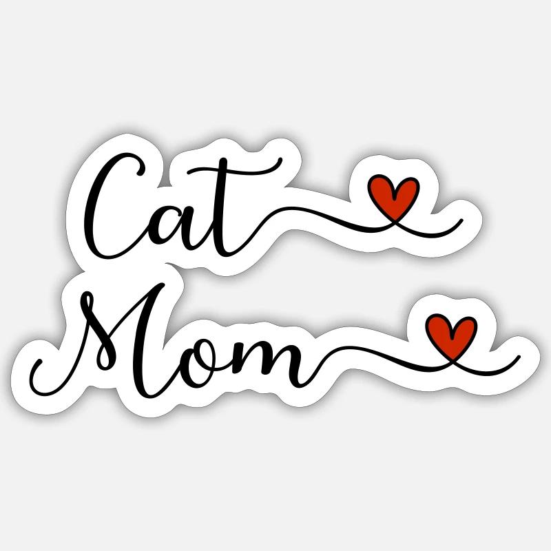 Katzenmama - Sticker Größe S (10 x 10 cm) - Mattweiß