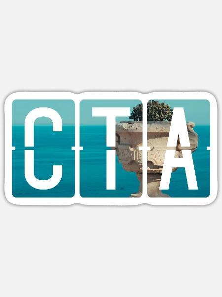 Flughafen Catania CTA - Sticker Größe S (10 x 10 cm) - Mattweiß