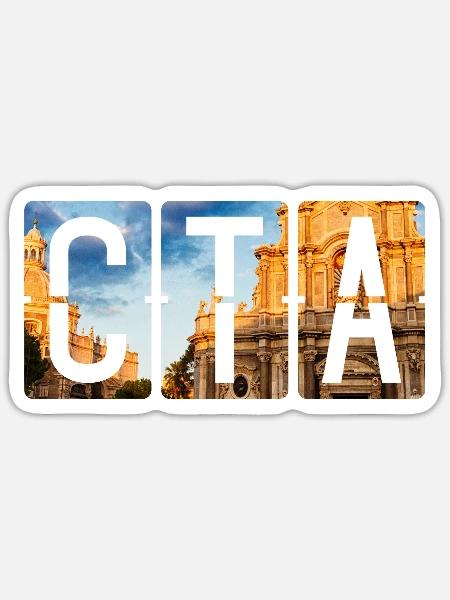 Flughafen Catania CTA - Sticker Größe S (10 x 10 cm) - Mattweiß