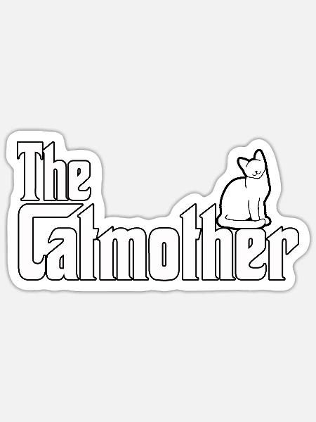 Catmother Katzenmutter Katzenmama Cat Mom - Sticker Größe S (10 x 10 cm) - Mattweiß