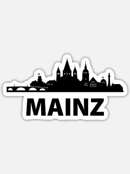 Mainz Skyline - Sticker Größe S (10 x 10 cm) - Mattweiß