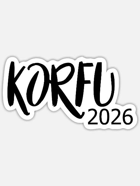 Korfu_2026 - Sticker Größe S (10 x 10 cm) - Mattweiß