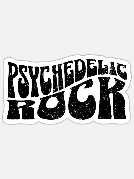 Psychedelischer Rock - Sticker Größe S (10 x 10 cm) - Mattweiß