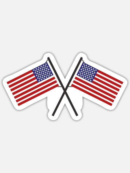 Flagge der Vereinigten Staaten - Sticker Größe S (10 x 10 cm) - Mattweiß