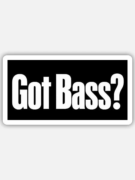 Hast du Bass? - Sticker Größe S (10 x 10 cm) - Mattweiß