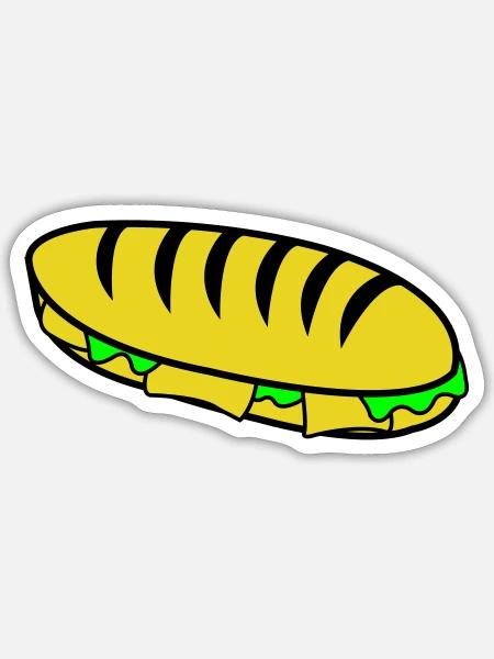 Baguette Hotdog Illustration - Sticker Größe S (10 x 10 cm) - Mattweiß