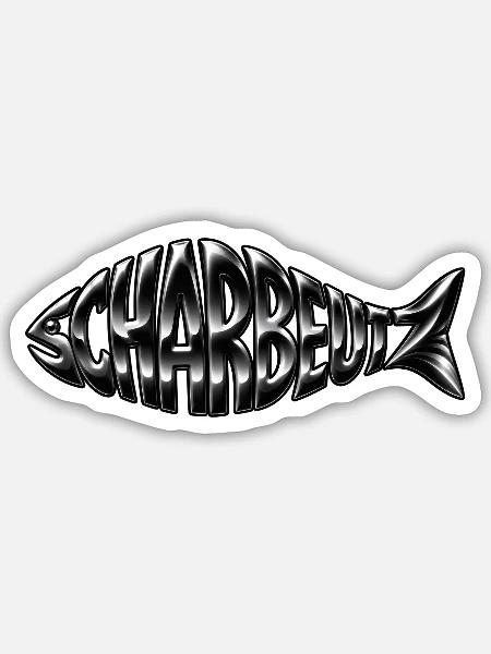 Scharbeutz schwarz - Sticker Größe S (10 x 10 cm) - Mattweiß