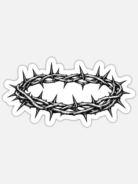 Dornenkrone – Jesus Christus - Sticker Größe S (10 x 10 cm) - Mattweiß