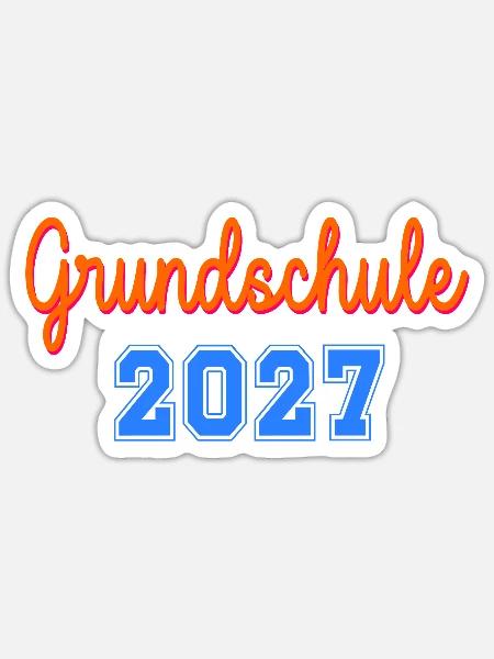 Einschulung Grundschule 2027 - Sticker Größe S (10 x 10 cm) - Mattweiß