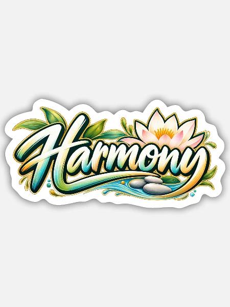 Harmony: Lotusfluss Zen-Muster - Sticker Größe S (10 x 10 cm) - Mattweiß