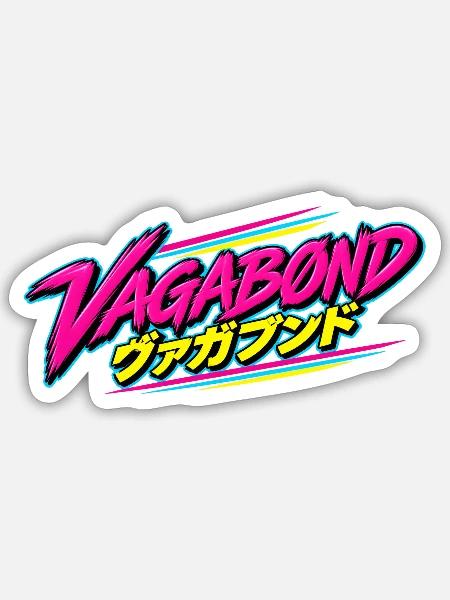 Vagabond Neon Retro Schriftzug - Sticker Größe S (10 x 10 cm) - Mattweiß