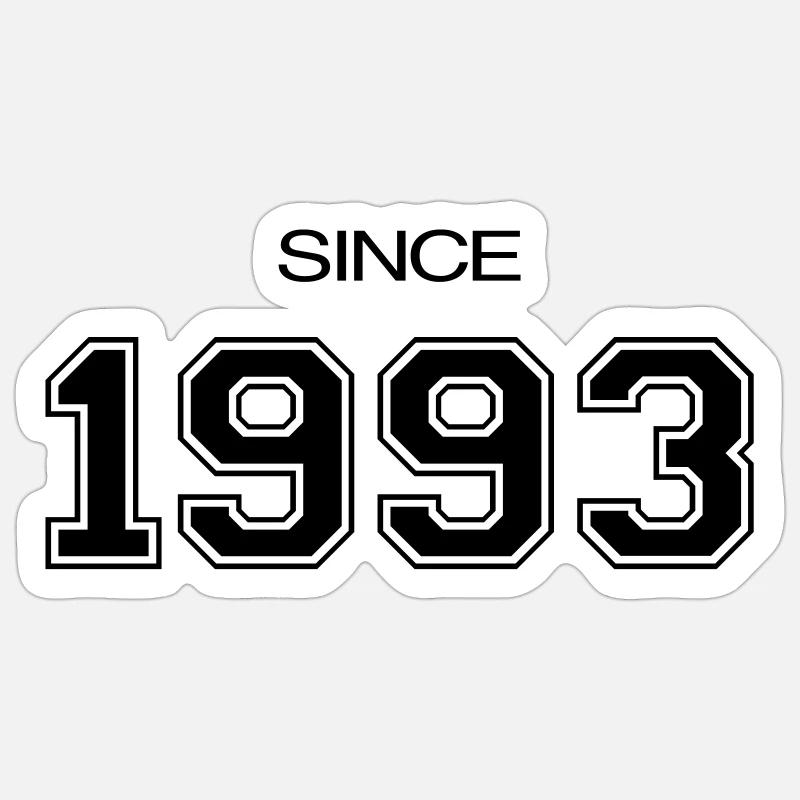 birthday gift 1993 - Sticker size S (10 x 10 cm) - white matte