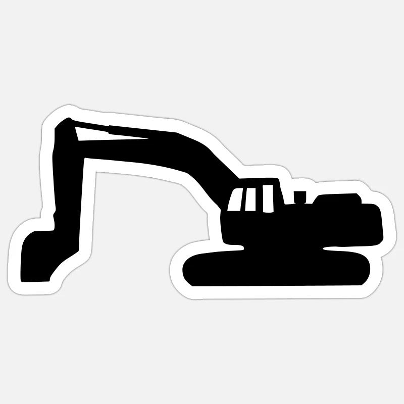 Bagger - Sticker Größe S (10 x 10 cm) - Mattweiß